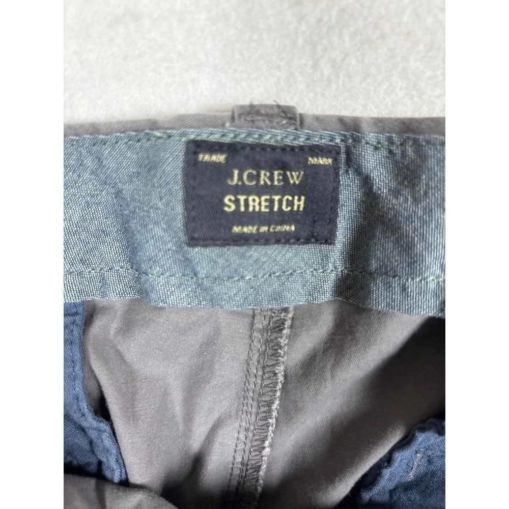 J. Crew Stretch Chino Shorts Men's‎ Gray Flat Front Casual Size 38X9